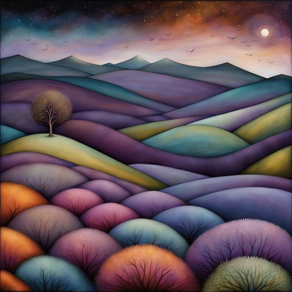 Lavender Hills: Summer Memory Landscape Art