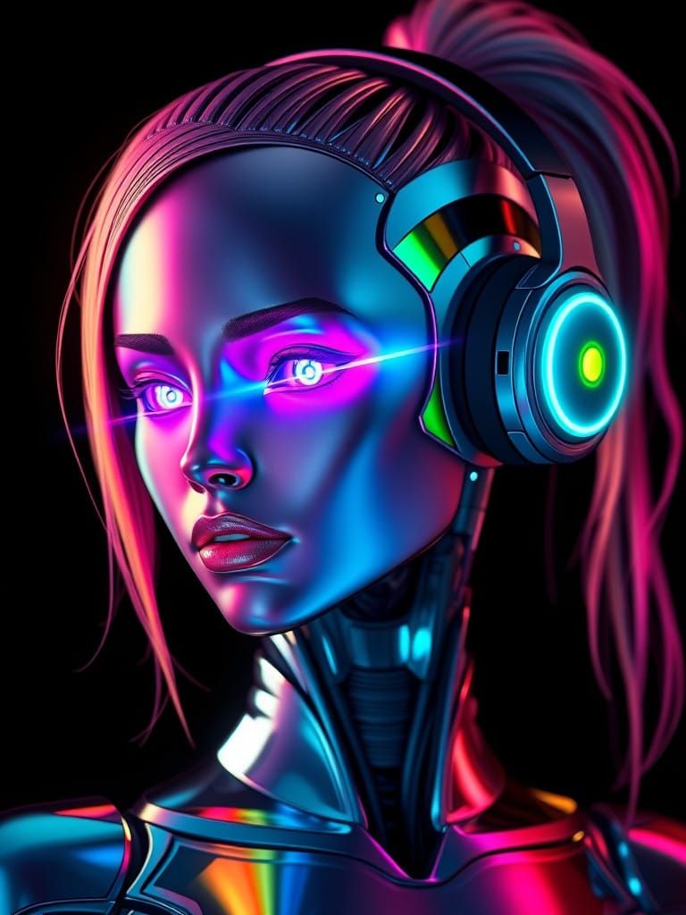 Cyberpunk Robot Reveals Kaleidoscope of Colours Through Lase...