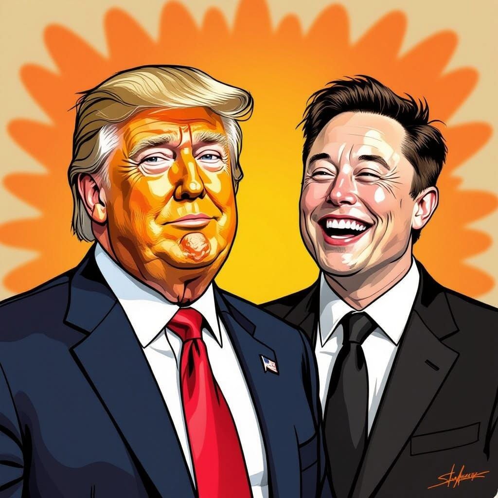 Donald Trump Spray Tan Malfunction, Satirical Art