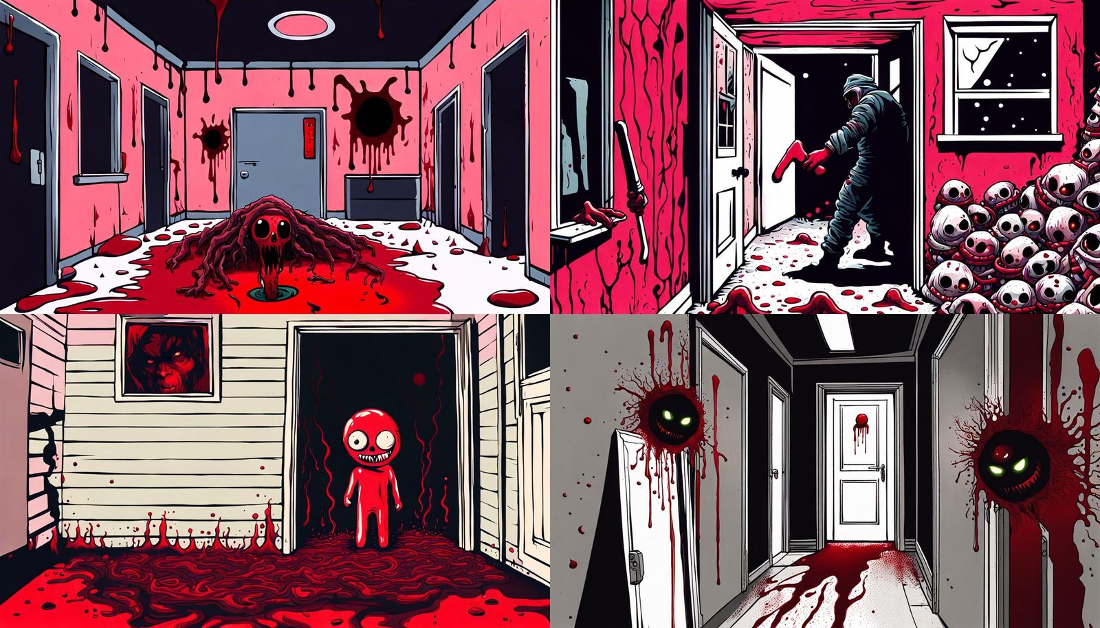 Psychedelic Cyborg Nightmare in Hellish Landscape