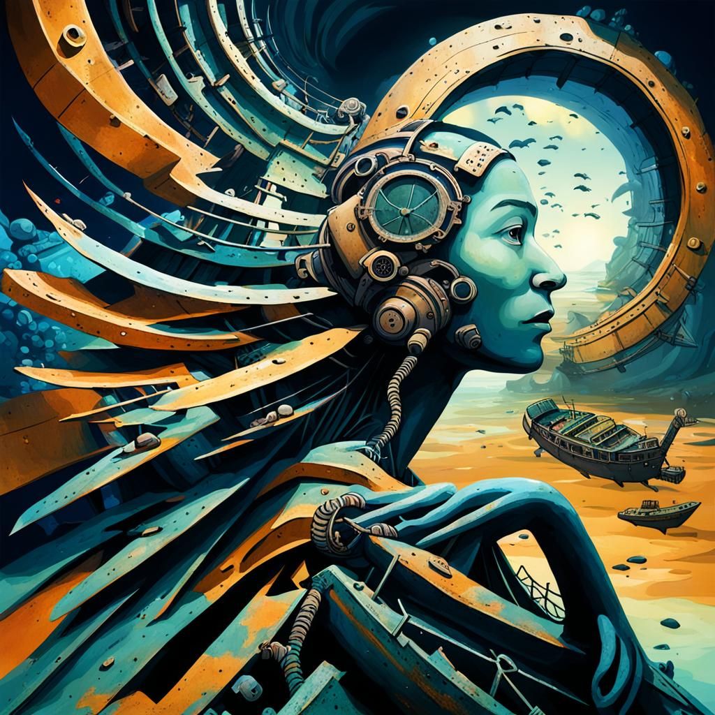 Underwater Shipwreck Scene