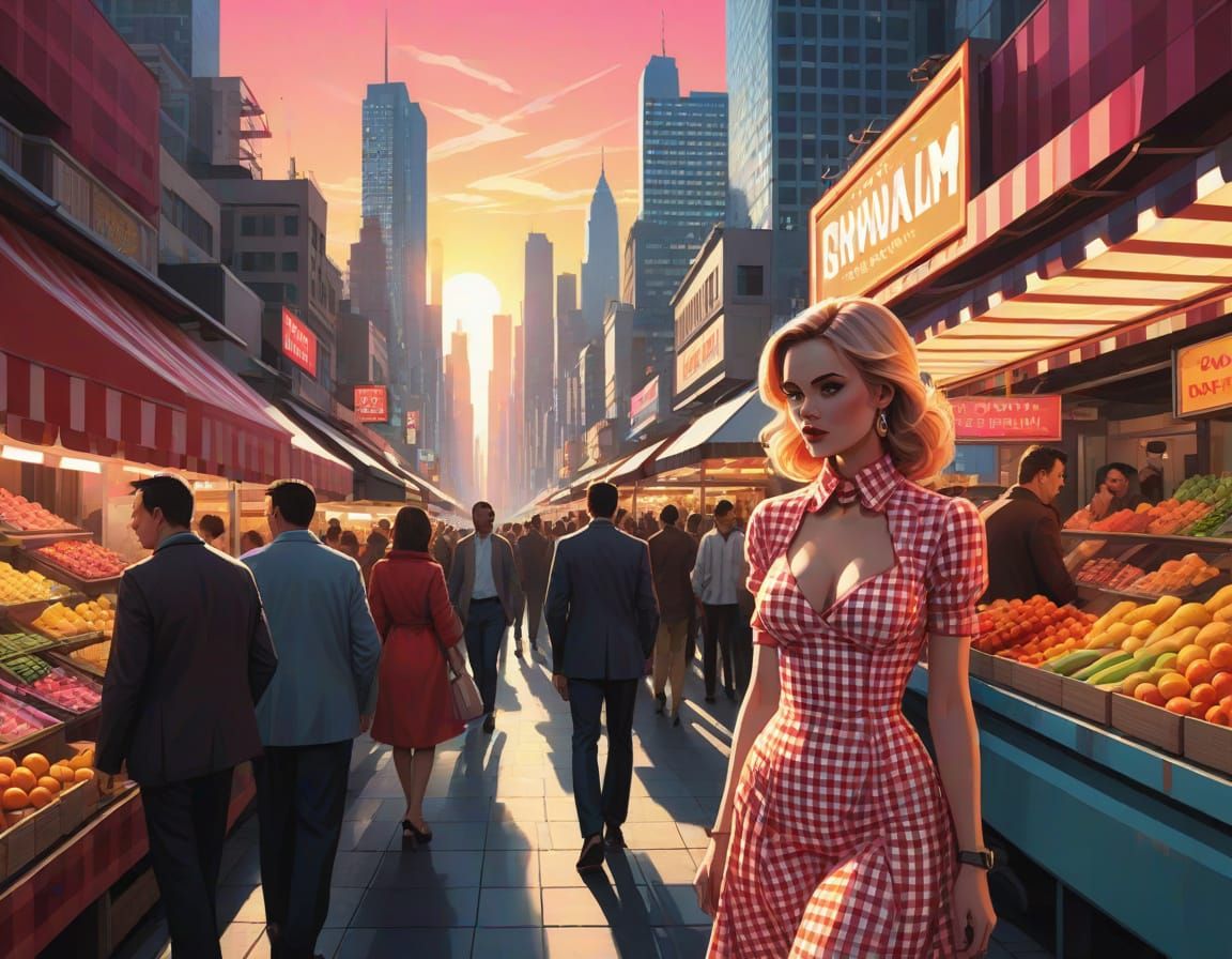 Futuristic Comic Book Art in Vibrant Neon