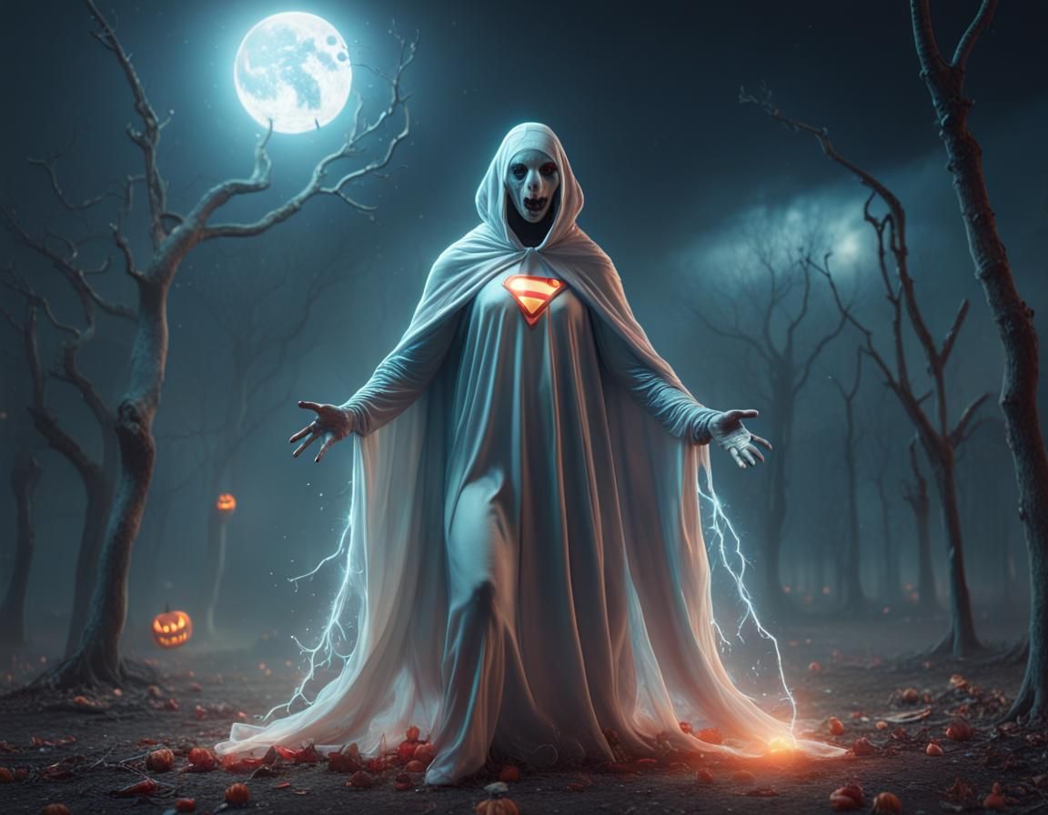 Ethereal Cosmic Specter in Darkened Metropolis