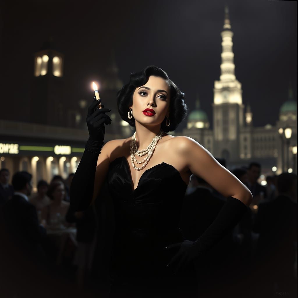 Vintage Glamour Diva in 1930s Style