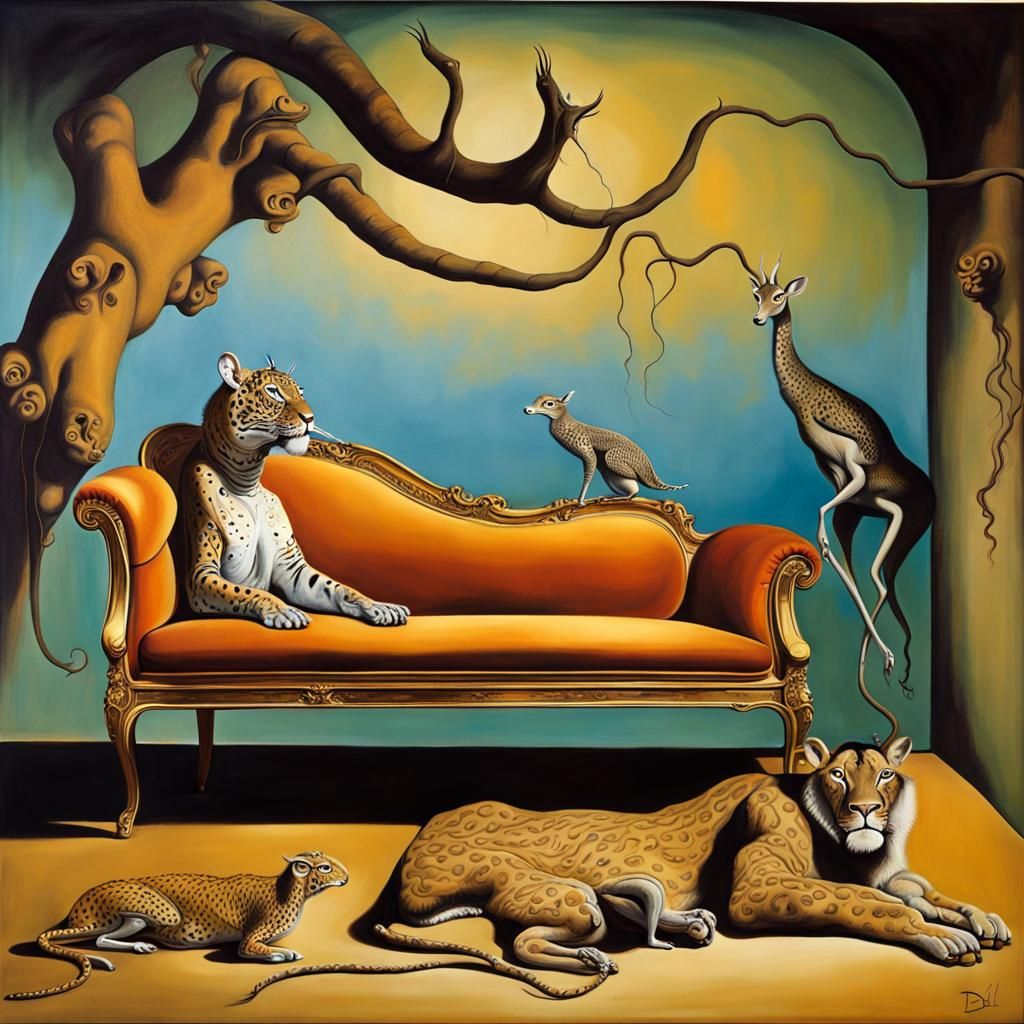 Surreal Exotic Animal Couch in Dali Style