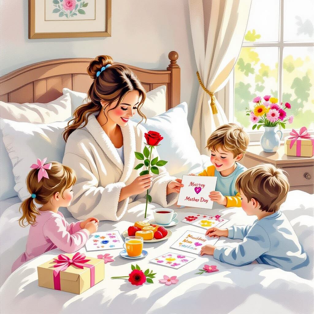 Mother's Day Breakfast in Bed: A Cozy Scene