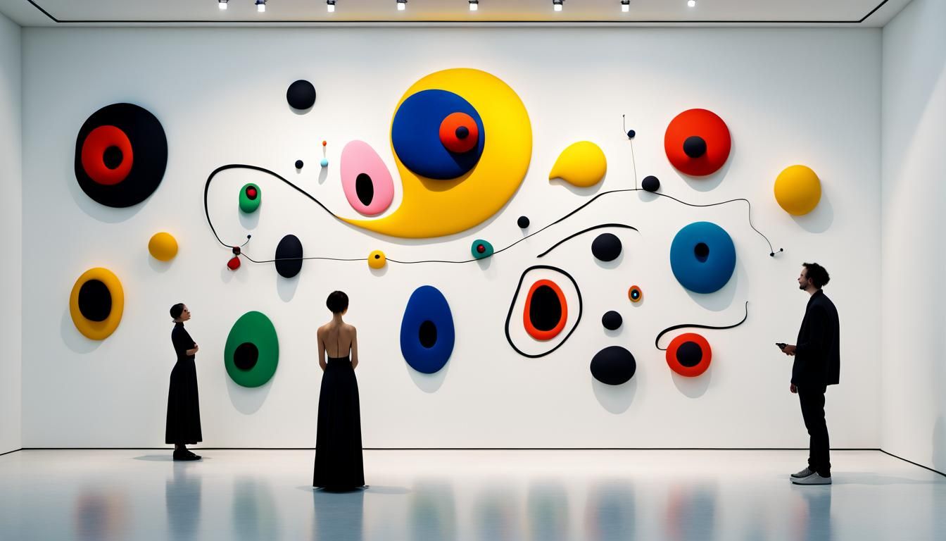 Alien Art Connoisseurs in a Surreal Digital Gallery