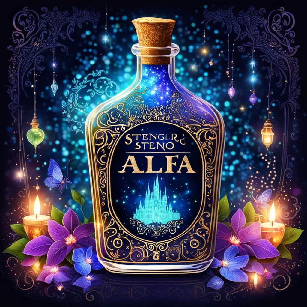 Magical Potion Bottle with Fairy Lights