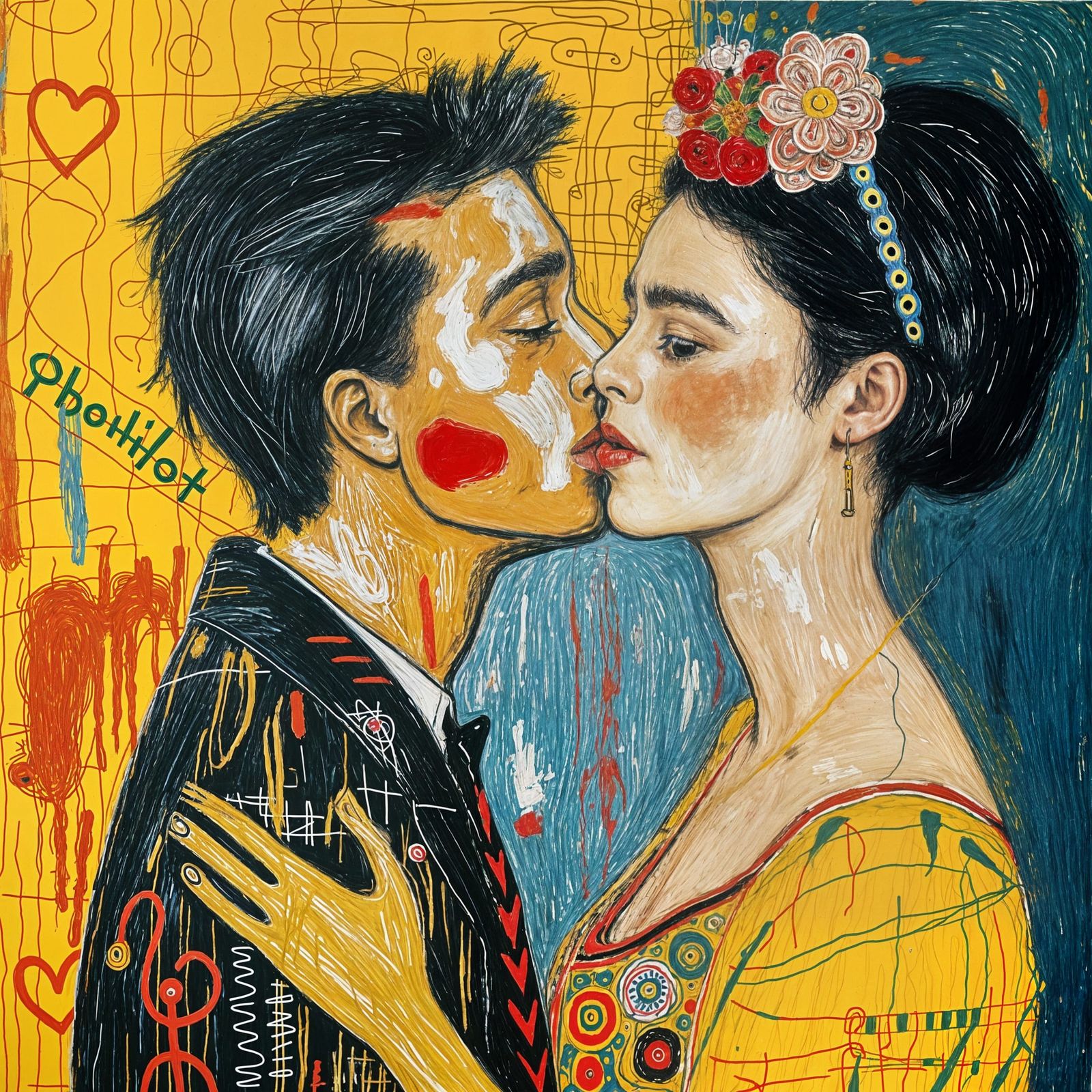 Basquiat's Take on Klimt's The Kiss