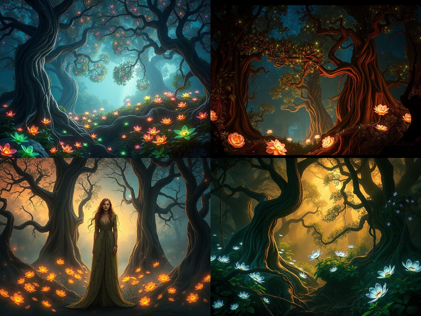 Enchanted Forest with Mythical Plants in Cinematic Lighting
