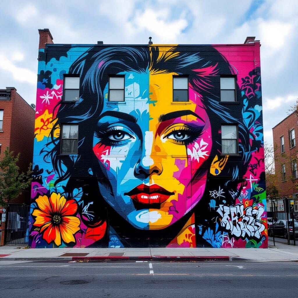 Vibrant Graffiti Art on Building Wall