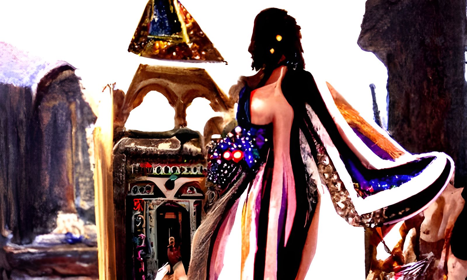 Egyptian Priestess in Gothic, Ornate Style
