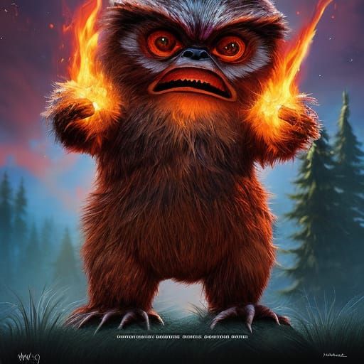 Terrifying Jabberwock with Eyes of Flame