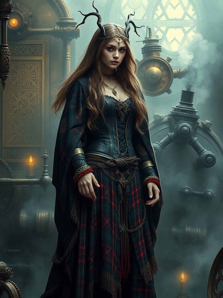 Celtic Shamaness in Industrial Fantasy