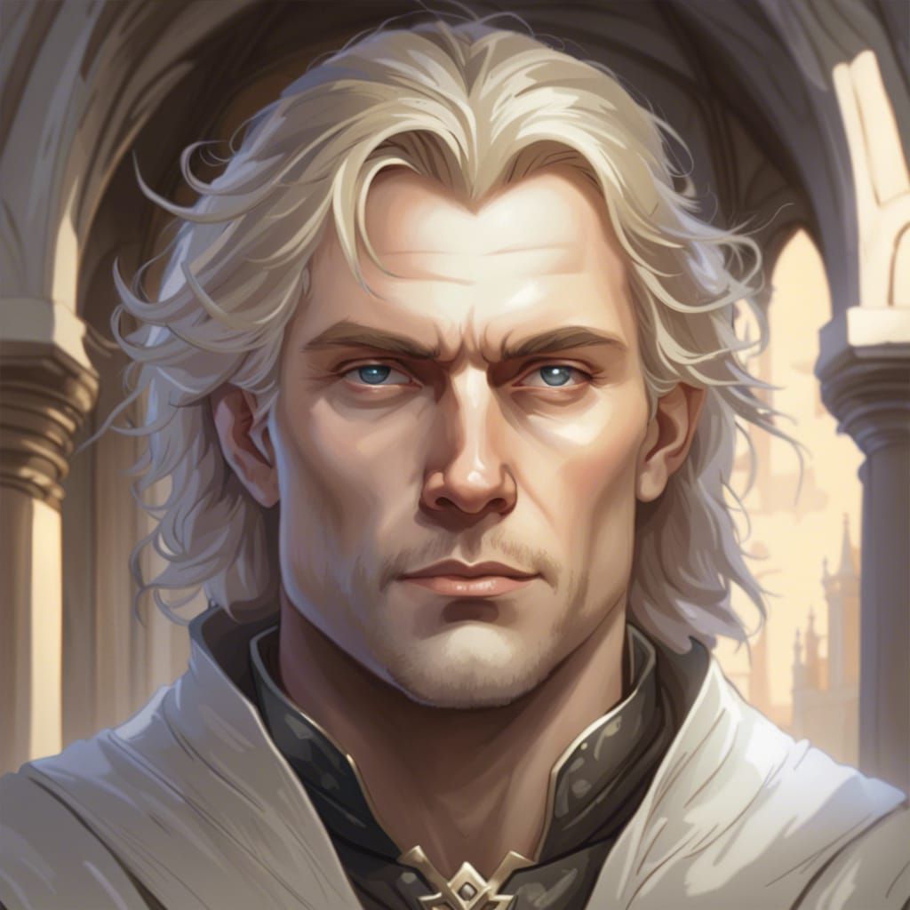 King Portrait with Castle Background in Digital Art Style