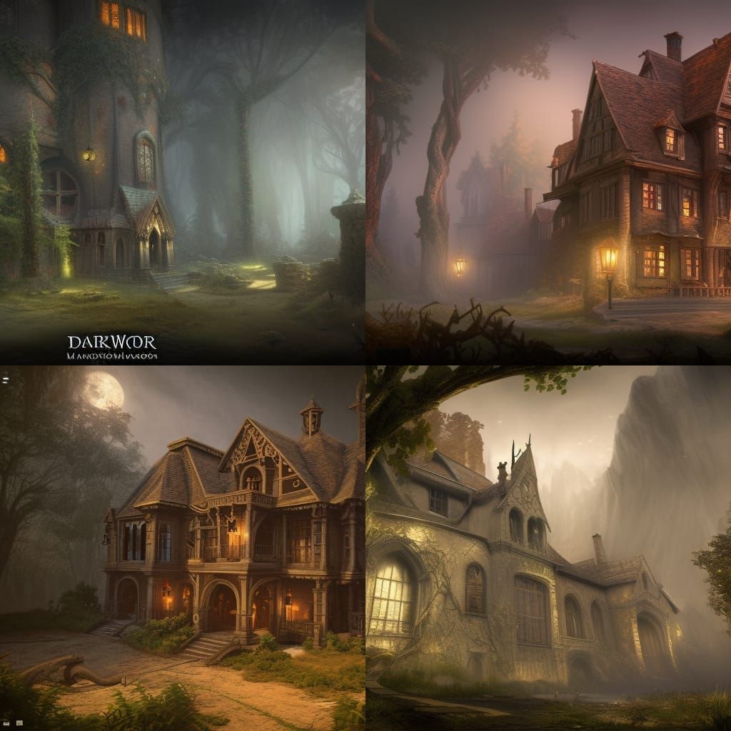 Fantastical Darkwood Manor Concept Art in Deep Color