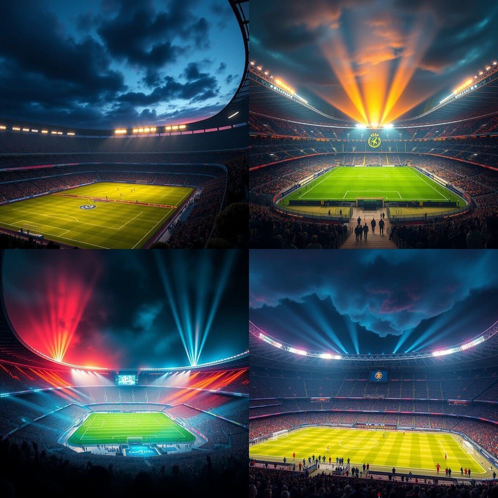Stunning Champions League Stadium in Vibrant, Fantastical St...