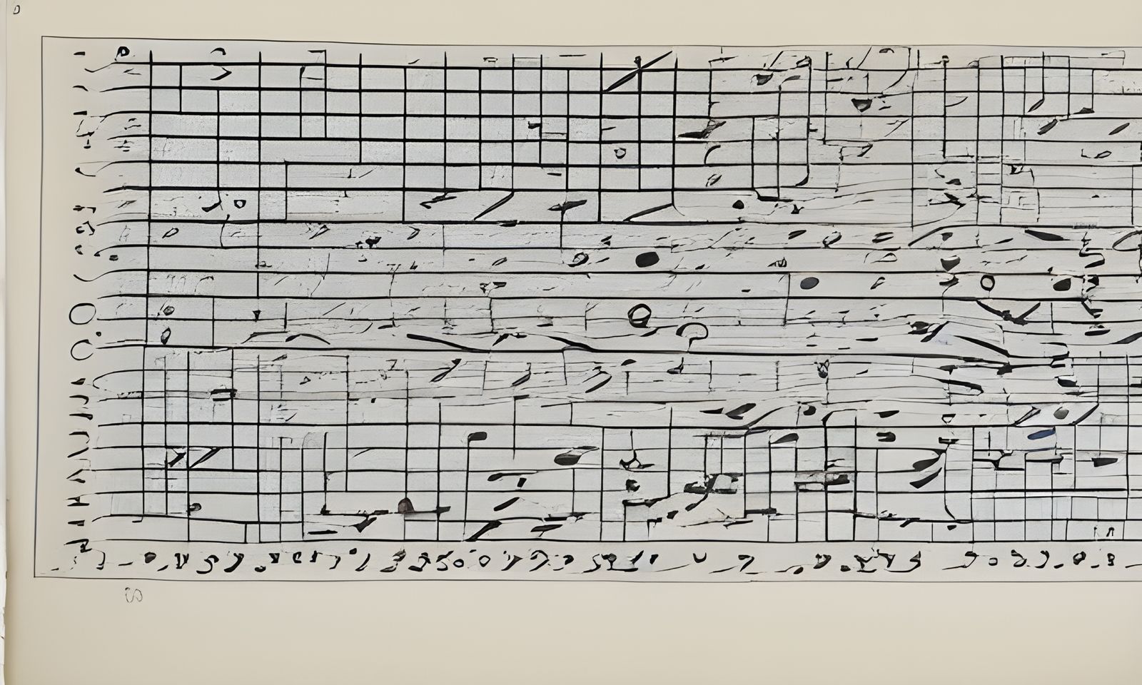 Complex Graphic Score in Dieselpunk Style