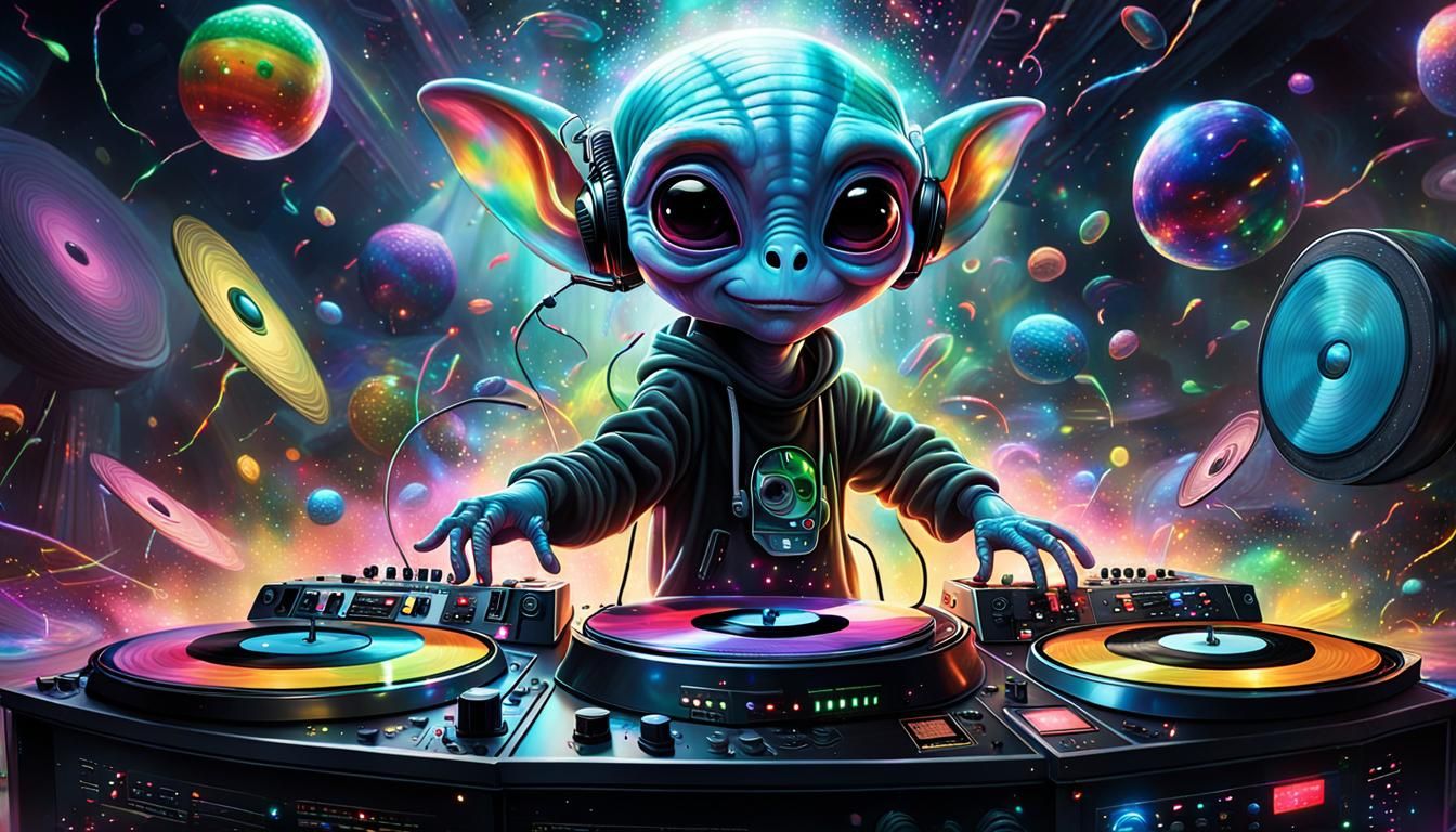 DJ Alien spinning the set!