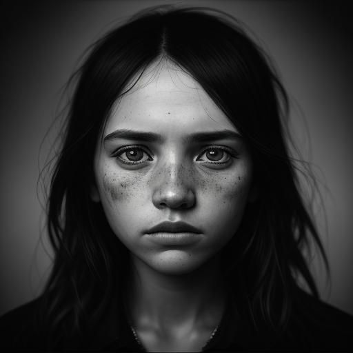 Striking Black and White Portrait in Ambient Light