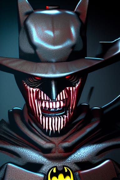 Freddy Krueger as Batman Who Laughs in Comic Style