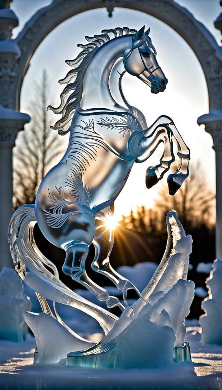 "Horse Ice Sculpture" ...