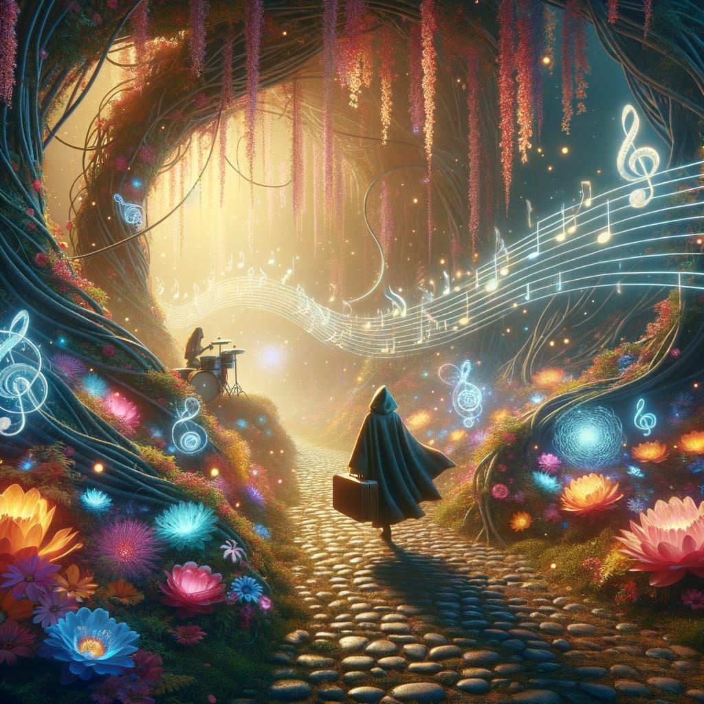 Enchanted Forest Drummer in a Fantasy Dreamscape