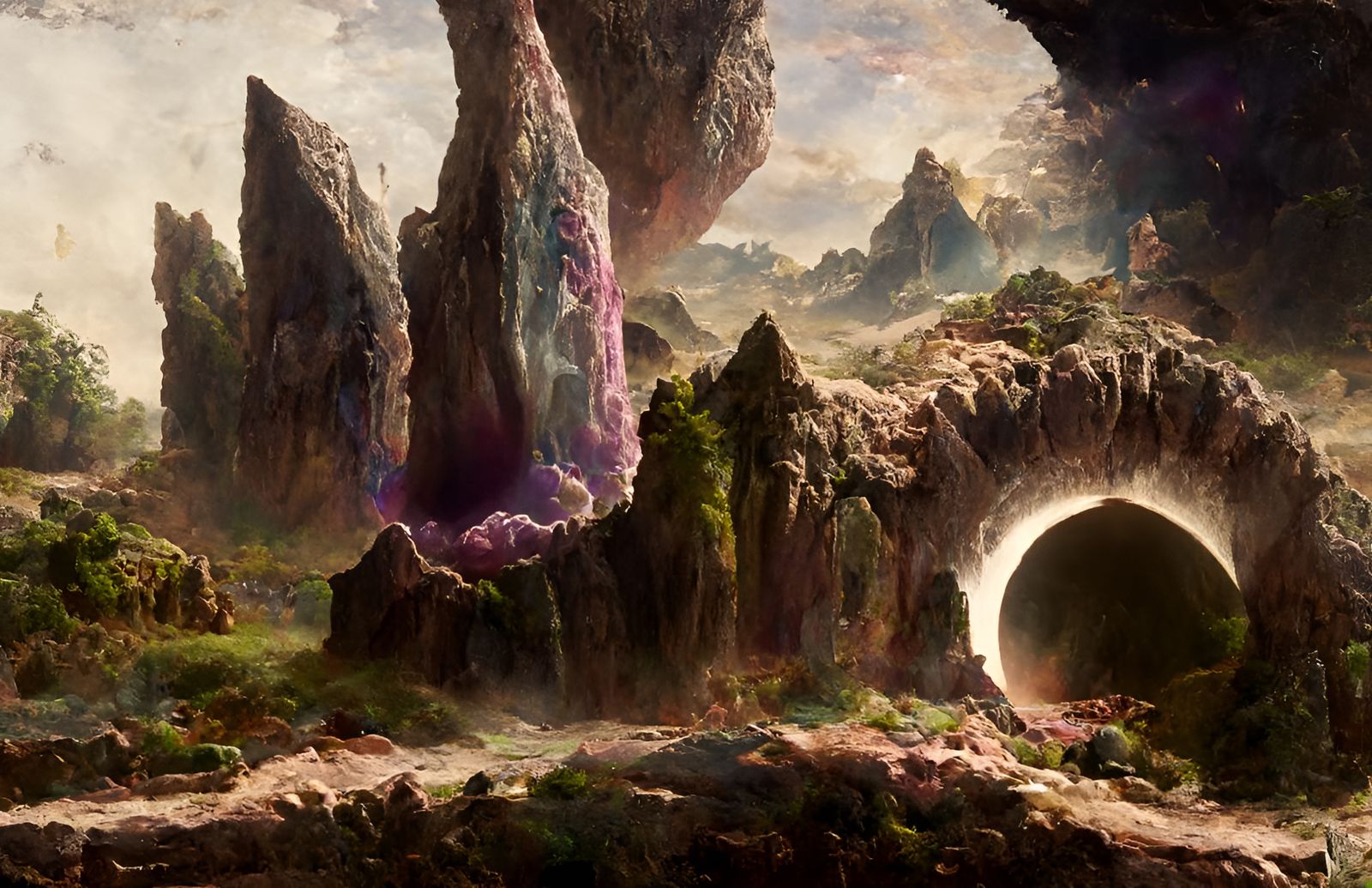 Magic Geode Portal to Alien World: Digital Art