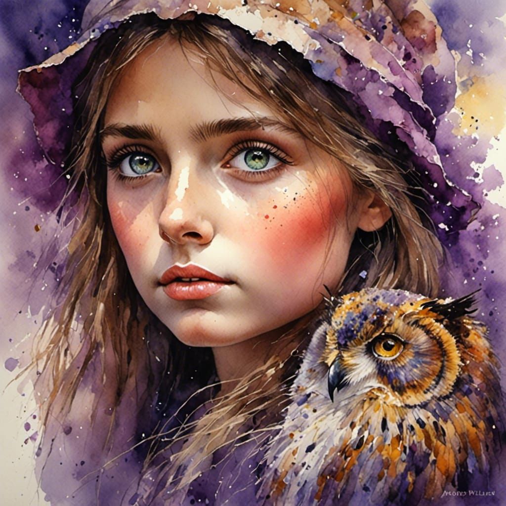 Pastel Portrait of a Woman with Large Eyes