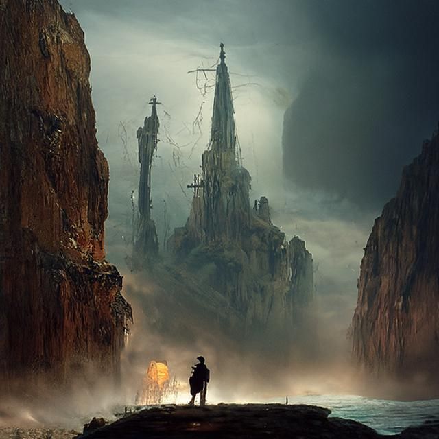 Eerie Misty Landscape with Sinister Atmosphere