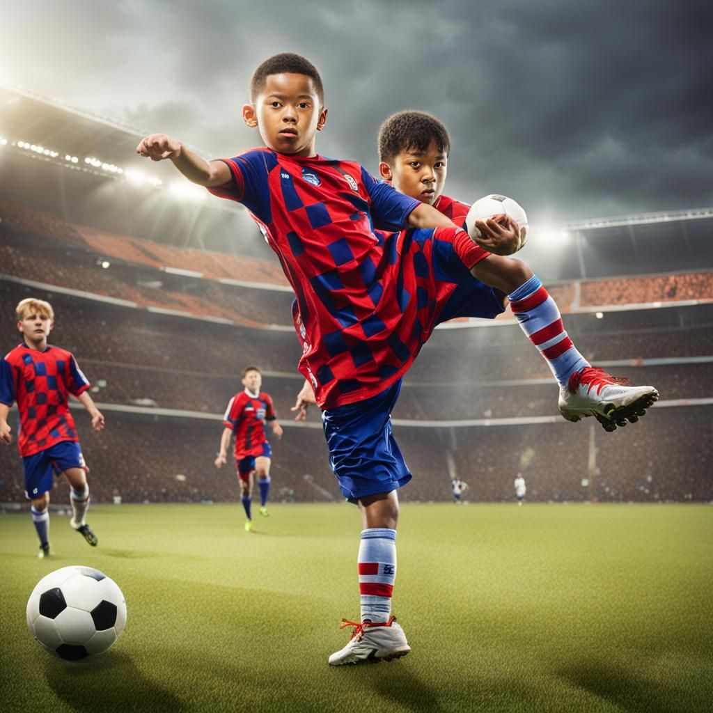 Exciting Football Match Scene