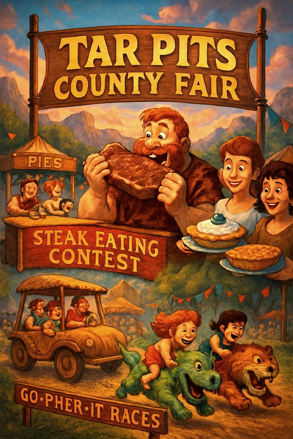 Tar Pits County Fair: Stone Age Family Movie Poster