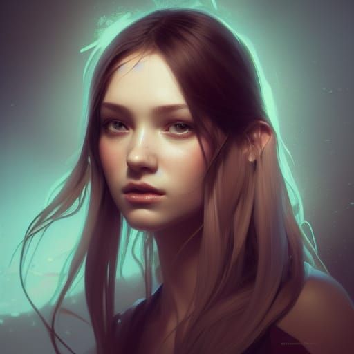 Detailed Portrait in Art Nouveau Style