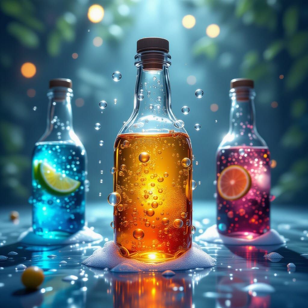 Mysterious Bubbling Potions in Concept Art Style