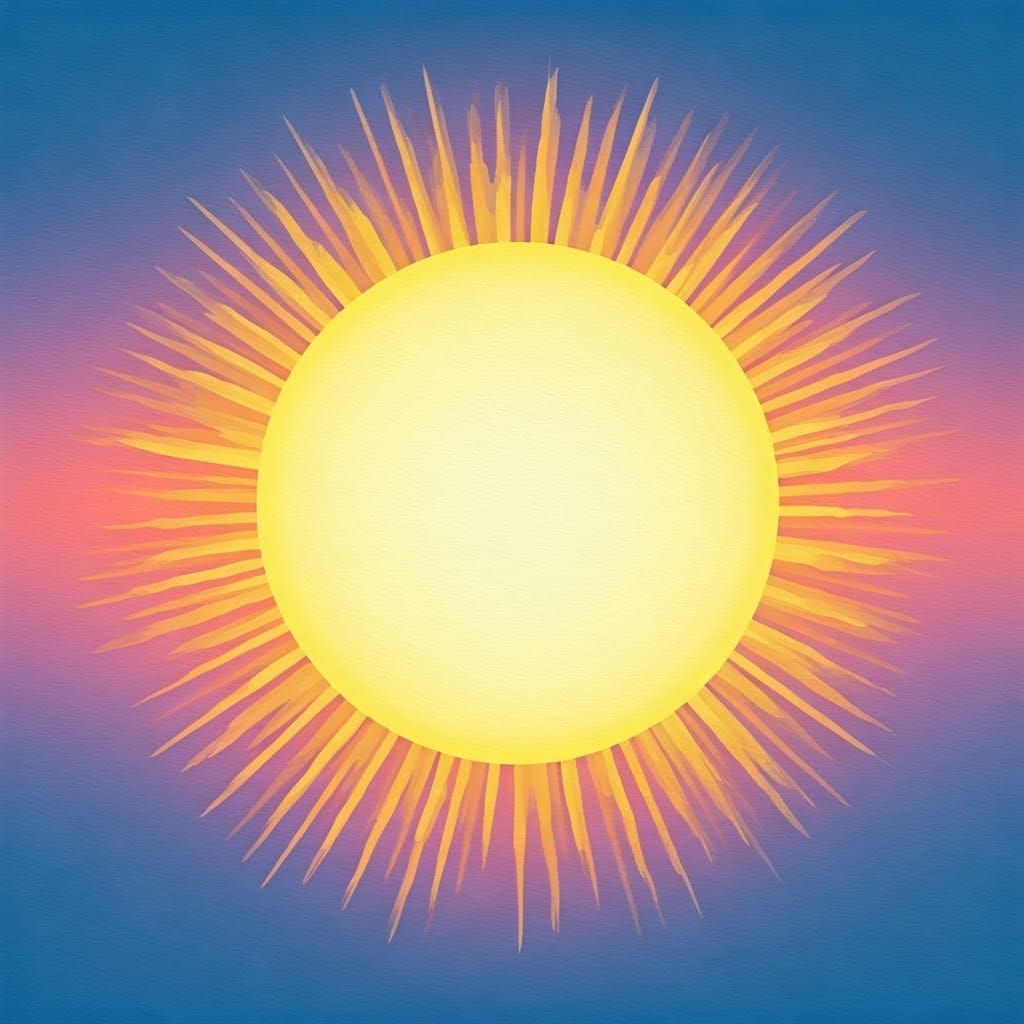 Warm Golden Sun with Vibrant Gradient Hues