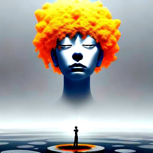 Glowing Egg in Alien Landscape: Surreal Oil Painting