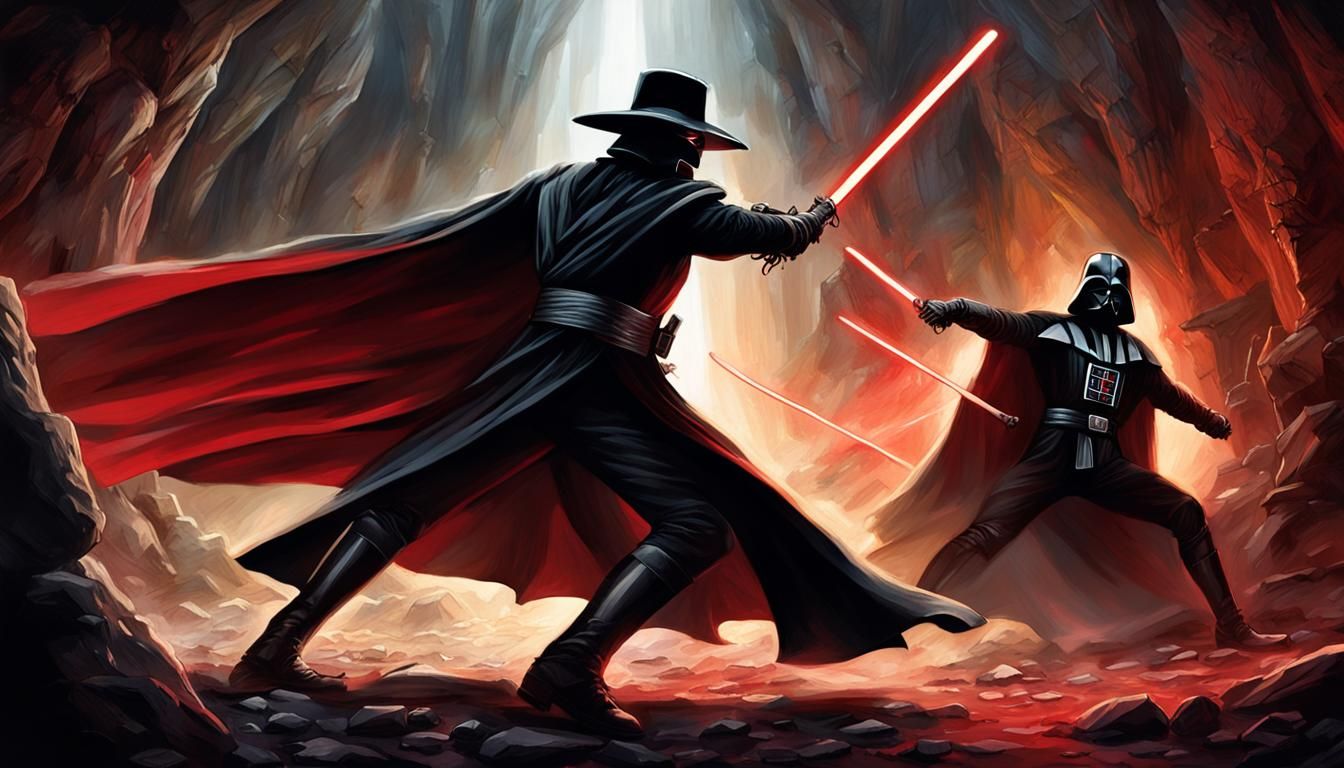 Epic Duel of Swords in a Cinematic Style