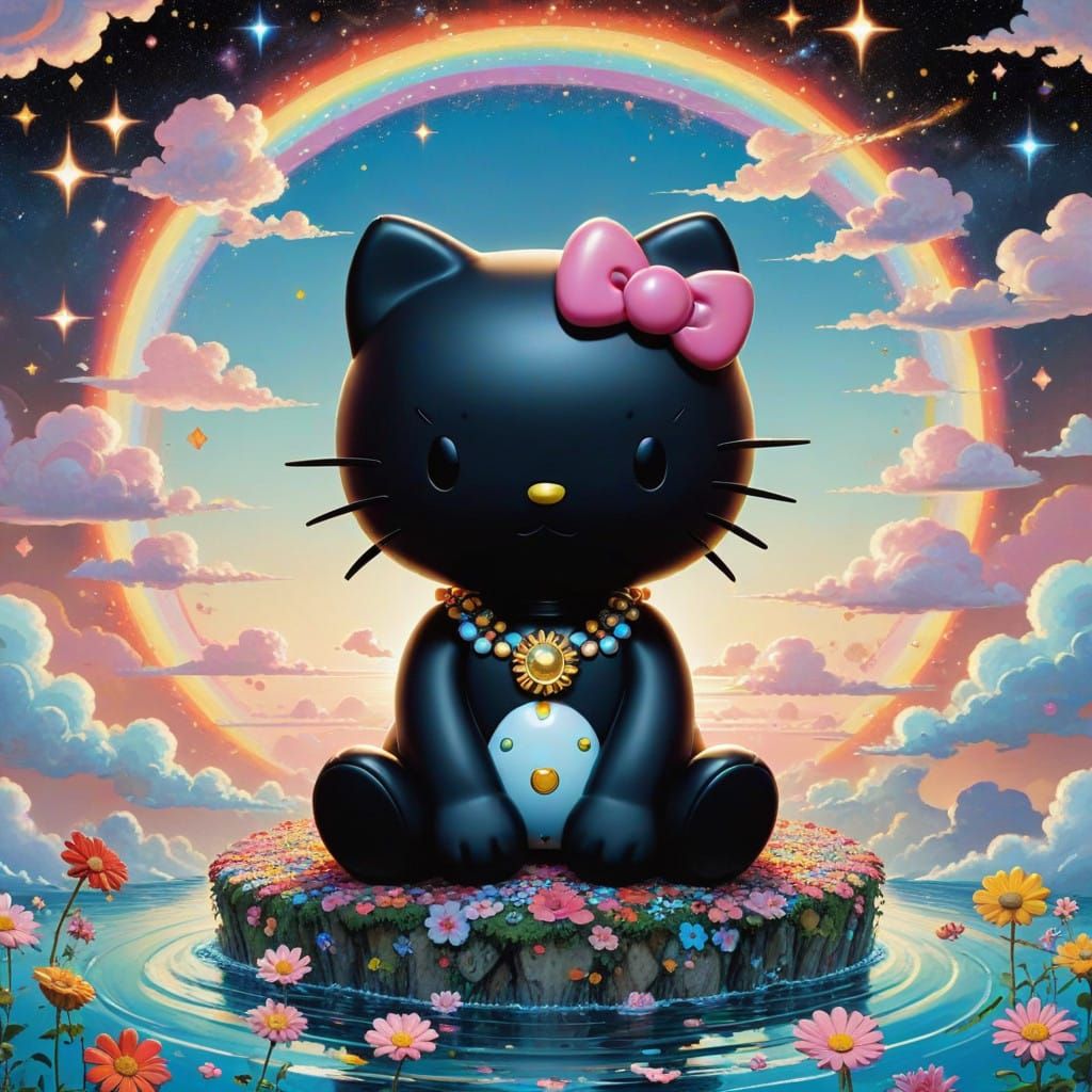 Sacred Hello Kitty in Ethereal Sunshine