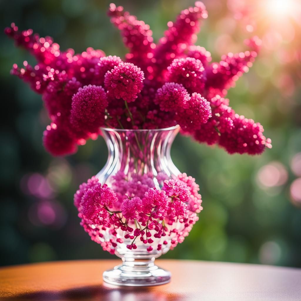 Ruby Vase: Flowers Transforming into Angels
