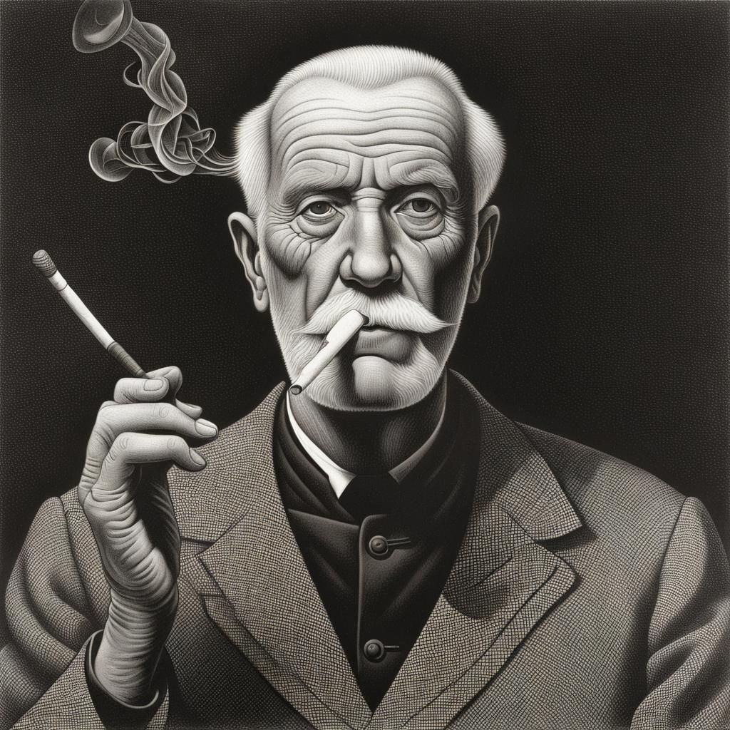 Hashish Smoker in Tooker's Social Realism Style