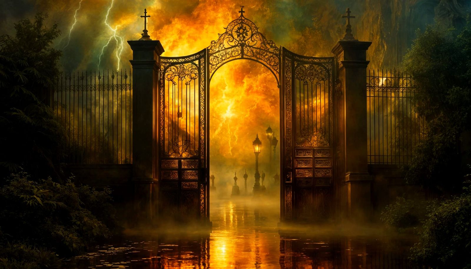 Colossal Golden Gates in Tonalist Style