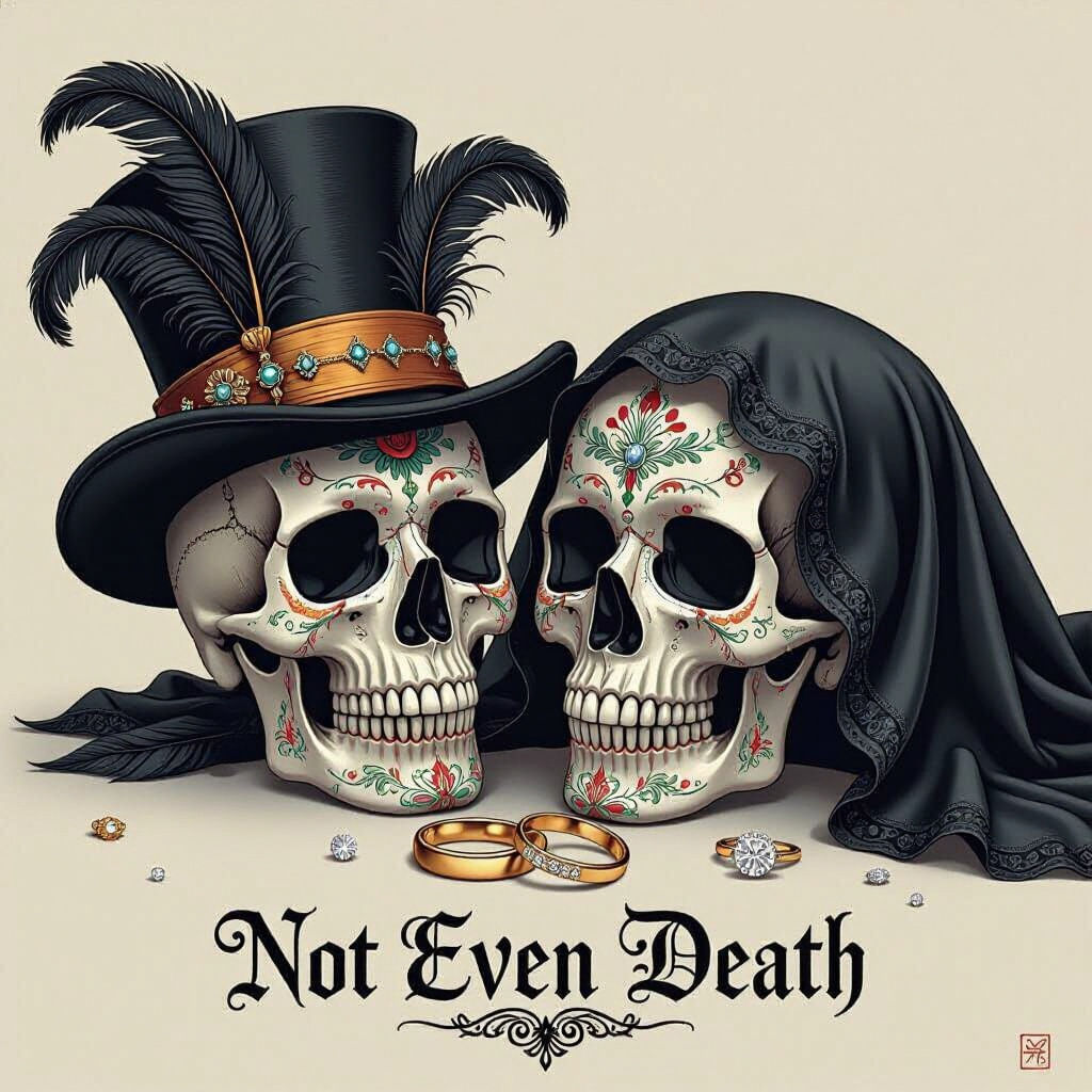 Dia de los Muertos Skulls with Wedding Rings