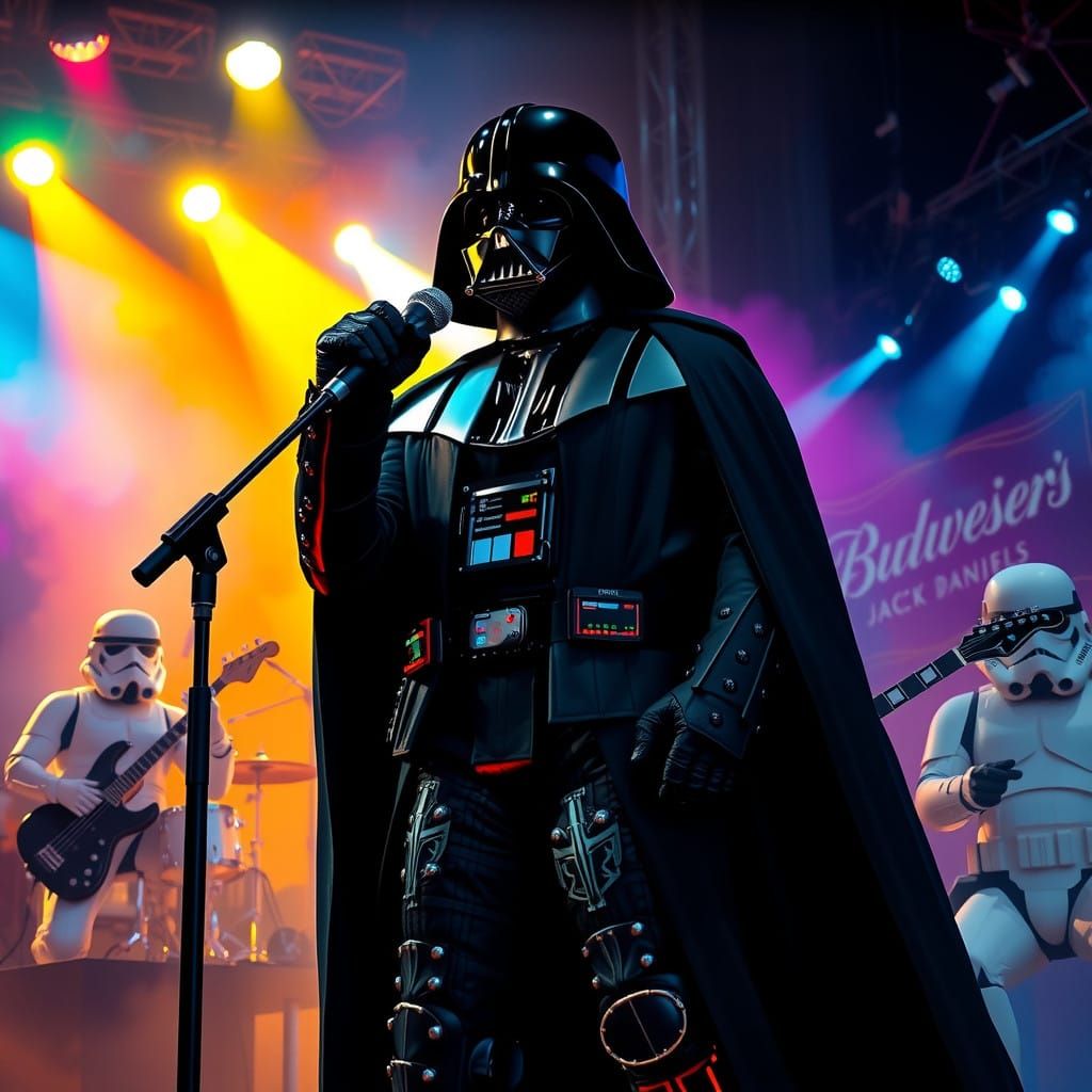 Darth Vader Rocks Out in Cyberpunk Style