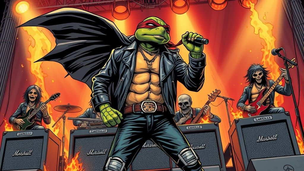 Turtle Rock Star: Comic Book Art Style