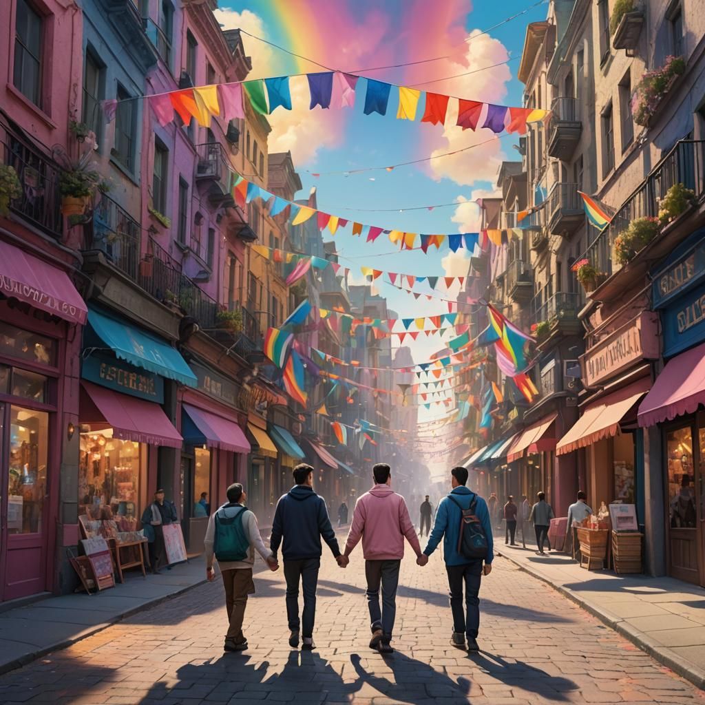 Gay Couple in San Francisco: Fantasy Concept Art