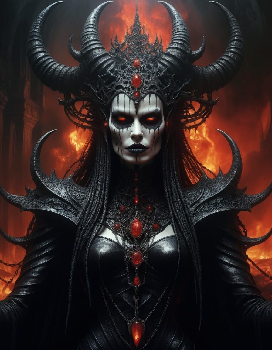 Ethereal Queen of Darkness Reigns Supreme in Hellish Realm