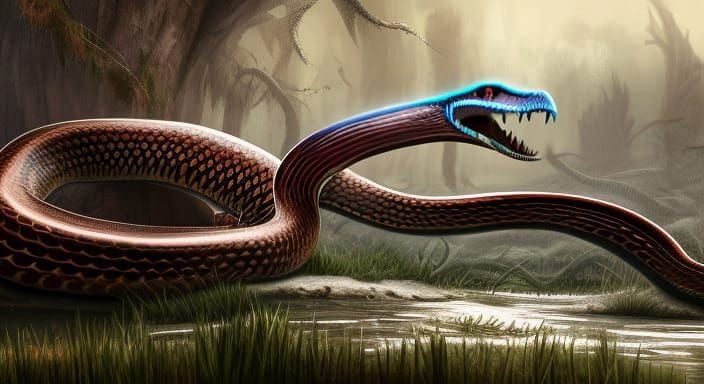 Cobra with Tusks: Fantasy Matte Painting