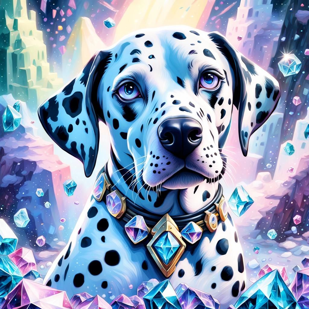 Crystal Dalmatian in Kawaii Fantasy Style