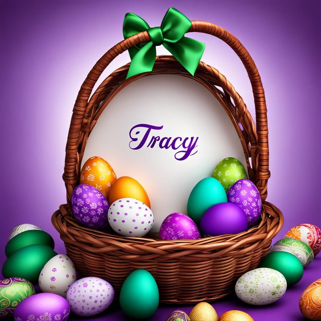Vivid Easter Basket with Personalized Banner