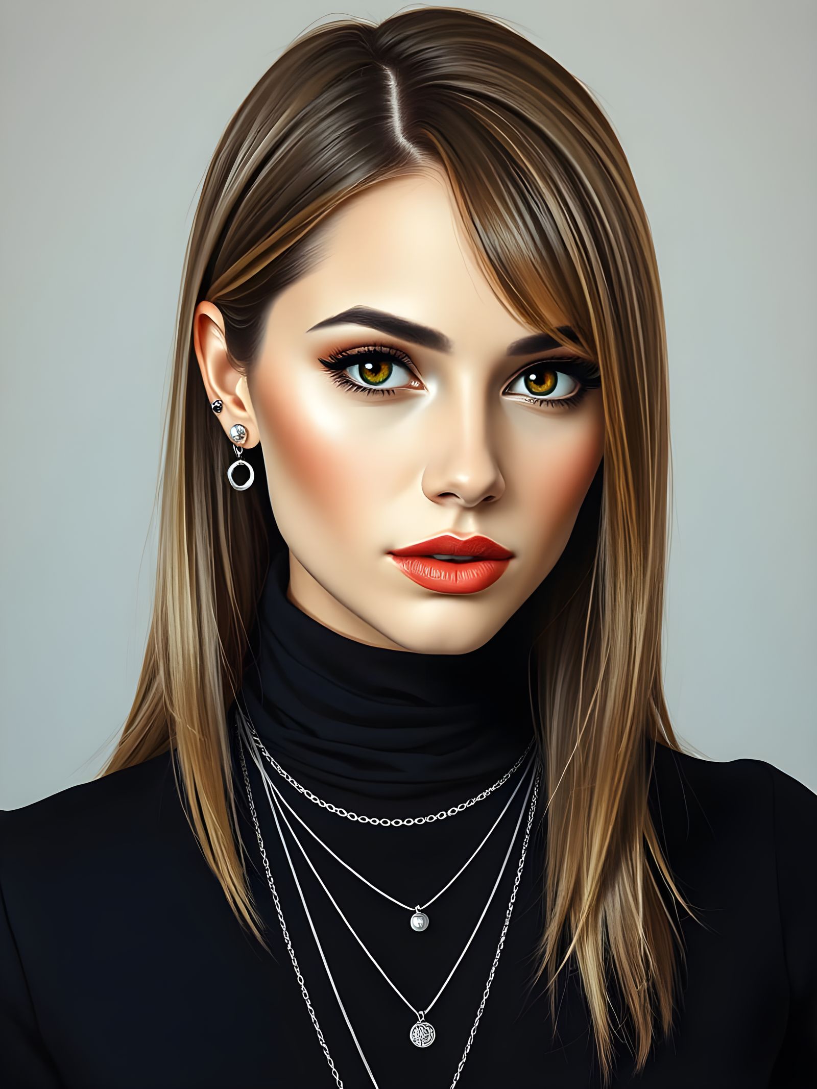 Striking Portrait of Serbian Woman with Silver Jewelry
